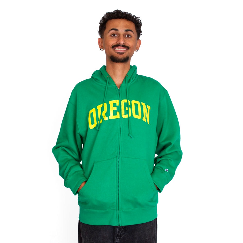 Arched Oregon, Blue 84, Green, Hoodie, Cotton Blend, Men, Franklin fleece, Sweatshirt, Full zip, 800470